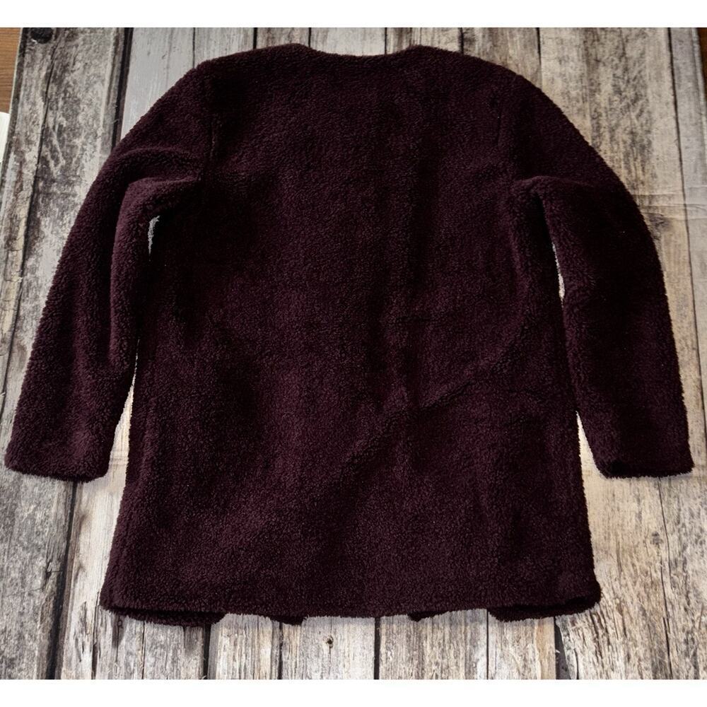 BB Dakota Merrill Faux Fur Jacket Button Burgundy Women's Size Medium - Picture 6 of 7